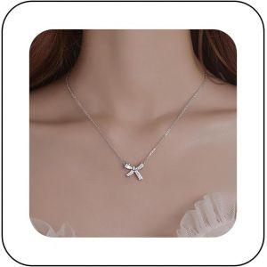 Kal-Collier Ras De Cou En Cristal Avec Noeud Papillon Collier Pendentif En Cristal Avec Noeud Papillon Strass Collier Ras De Cou Boho Avec Noeud Papillon Bijoux De Charme Pour Femmes Et Filles - Neuf