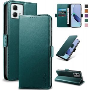 Case For Motorola Moto G84  [Rfid Blocking] Luxury Pu Protective Case [Magnetic] [Card Slot] [Stand] Wallet Flip Case, [Green] - Neuf