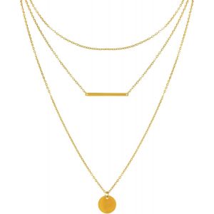 Kal-Ensemble De Cha&icirc;nes Superpos&eacute;es En Acier Inoxydable Collier Pendentif Perle Cha&icirc;ne Boho Pour Femme Choker Collier - Neuf