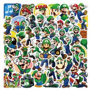 Autocollants De Jeu Super Mario,Étiquette Graffiti De Dessin Animé,Pour Ordinateur Portable,Skateboard,Guitare,Carnet De Notes,Valise,Jouet Étanche Pour Enfant.X-388-63Pcs. - Neuf