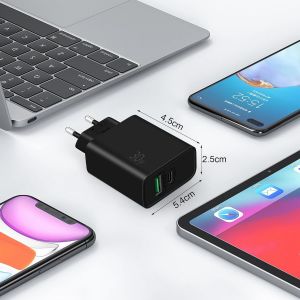 Prise Usb C 30w Avec Port Usb-A,2-Pack,Adaptateur Secteur Usbc,Chargeur Usb C Rapide Compatible Avec Iphone 17/Air/16/15/14/13/12/11/Pro/Max/Plus/Se/16e,Samsung S24/S23/S22,Pixel 9/8/7 - Neuf