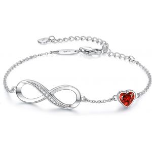 Bracelet Femme Argent 925 Infini, Bracelet D&iquest;Amour Femme R&eacute;glable, Bijoux Femme Cadeaux No&euml;l Femme Anniversaire F&ecirc;te Des M&egrave;res Cadeau Maman Infinity Heart Bracelets Silver - Neuf