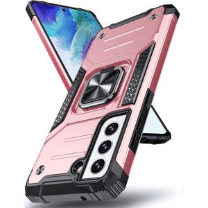 LORANKA-Galaxy S21 FE 5G Coque, Housse de Protection Antichoc de Qualit&eacute; Militaire, Etui avec Anneau M&eacute;tallique Am&eacute;lior&eacute;e [Support Magn&eacute;tique],Compatible avec Samsung Galaxy S21 FE, Or Rose - Neuf