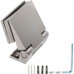 Charnière de Porte en Verre, Charnières Latérales Simples Inclinées en Acier Inoxydable avec Accessoires pour de 8-12mm de Meubles de Porte en Verre de Salle de Bain à la Maison - Neuf