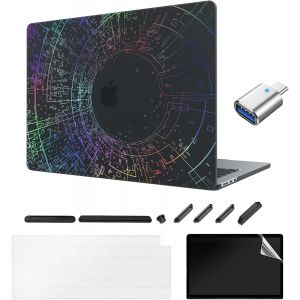 Coque Compatible avec MacBook Air 13,6 Pouces 2025-2022 Modèle : A3240 M4 M3 A3113 M2 A2681 Puce, Couvercle du Clavier et Protecteur d'écran,Housse d'ordinateur Portable-Le Trou de ver-F05 - Neuf