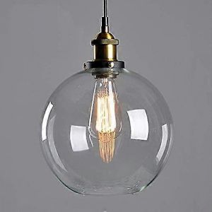 Suspension Led Industrielle Vintage En Metal Et Verre Transparent, Lampe De Plafond Retro - Neuf