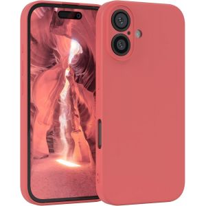 Kalanka-- Housse En Silicone Pour Iphone 16 Housse Souple Antichoc Housse Pour Portable Avec Protection Pour Appareil Photo Fines Premium Protection Cover Tpu Phone Bumper En Rouge Clair - Neuf