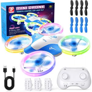 Mini Drone Pour Enfants De 6 7 8 9 Et 10 Ans Et Plus, Jouet Avion Télécommandé Pour Enfants Et Débutants Avec Lumières Led, Idéal Pour L'intérieur Et L'extérieur, Idéal Pour Garçons Et Filles - Neuf