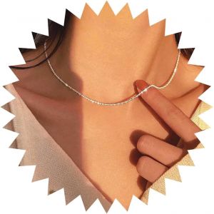 Simple Tour De Cou Chuliflower Cha&icirc;ne Boho Argent Bling Bling Colliers Ras Du Cou Cha&icirc;ne R&eacute;glable Bijoux Accessoires De Mariage Cadeau Merveilleux Dans La F&ecirc;te D'anniversaire Pour Les - Neuf