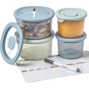 Petit Pot Conservation B&eacute;b&eacute; Silicone, Lot De 6 Pot Bebe Repas, Pot Bebe Conservation 120ml, Bo&icirc;tes De Conservation 100% Herm&eacute;tique, Sans Bpa, Graduation, R&eacute;siste Choc Thermique, Cong&eacute;lation - Neuf