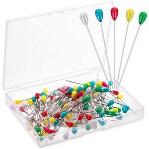Mevronisshop-100 &Eacute;pingles Color&eacute;es &Agrave; T&ecirc;te, 55 Mm, Aiguilles &Agrave; T&ecirc;te En Verre En Acier Inoxydable, Pour Bouquets De Fleurs, Tissus, Couture - Neuf