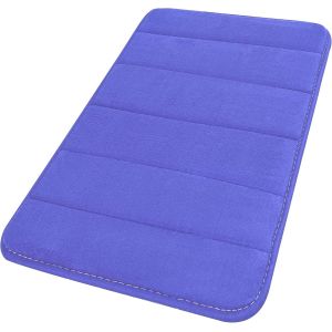 KAL-Tapis De Bain En Velours Corail Mousse Mémoire Anti-Dérapant Tapis Douche Bleu 60 X 40Cm - Neuf