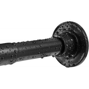 Tringle à rideau de douche en acier inoxydable-Sans perçage ni rouille-Réglable-Noir-Extensible-Pour salle de bain,armoire,fenêtres ou portes (74-138 cm) - Neuf