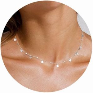 Trahoo-Collier Argent 925 Femme Fille Chaine Argent Colliers Sans Pendentif Bijoux Colliers Personnalisé Cadeau Anniversaire Femme Enfants Homme Longueur 40cm-60cm - Neuf