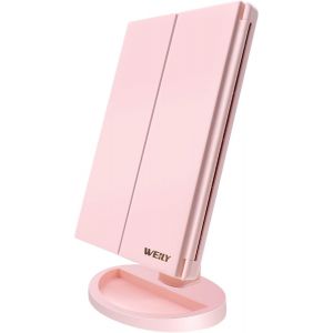Miroir De Maquillage De Vanité Éclairé 1X/2X/3X À Trois Volets Avec Écran Tactile De 36 Lumières Led Et Chargement Usb, Réglable À 180 Degrés Pour Miroir De Maquillage Cosmétique D[APP8811382] - Neuf