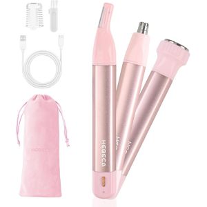 Tondeuse Poil De Nez Femme - 3in1 Rasoir Nez Oreilles Sourcil - Epilateur Nez Femme Rechargeable Etanche Portable Avec Sac De Voyage - Rose - Neuf