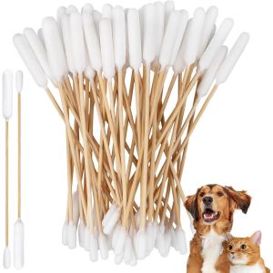 Kalanka-50 Pièces 15cm Coton Tiges Chien Et Chat,Cotons-Tiges Pour Animaux De Compagnie, Pets Pour Nettoyage Et Soin Oreilles Des Chiens Et Chat - Neuf