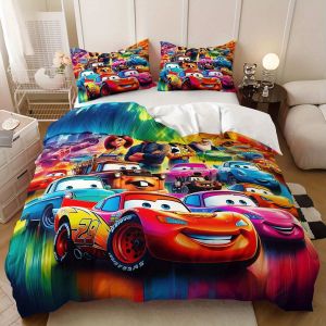 Ensemble De Housse De Couette 3 Pieces Cars Movie Ensemble De Couette De Literie Cars Movie Ensemble De Couette De Lit À Theme Cars Ensemble De Couette De Lit À Theme Cars Vibrant - Neuf