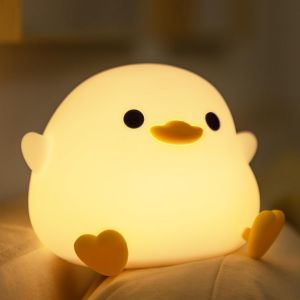 Dodo Duck Led Night Light - Lampe En Silicone Pour La Chambre, Le Salon - Lampe De Chevet Rechargeable Avec Capteur Tactile - Neuf