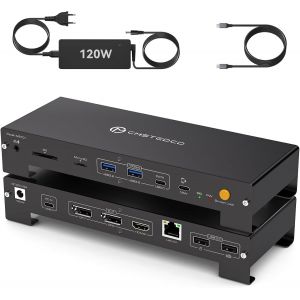 Stations D'Accueil Pour Ordinateur Portable 3 &Eacute;cran 4K60Hz Docking Station Thunderbolt 4 100W 10Gbps Usb-C/A With 3.5Mm Microsd Und Sd&iquest;Ios Ne Prend Pas En Charge Les Extensions D'&Eacute;cran&iquest; - Neuf