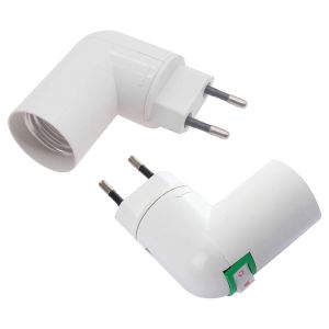 Douille Lampe E27 Sans Fil,Douille E27 Avec Interrupteur,Douilles de Lampe E27,Adaptateur de Culot E27,Douille E27,pour Lampe de Cuisine Mobile/Lampe de Garage (sans ampoule) 2PCS - Neuf