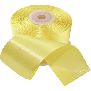 Rouleau ruban en satin 38 mm x 25 m - couleur jaune - bande d'emballage cadeaux pour d&iquest;&iquest;coration c&iquest;&iquest;r&iquest;&iquest;monie mariage anniversaire f&iquest;&ordm;te party - en polyester - Neuf