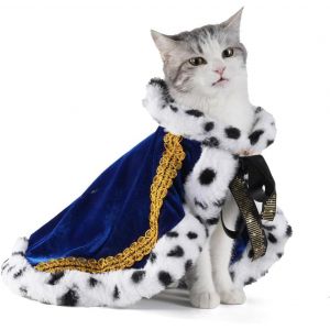 Kal-Pet Serial Lux Cape En Fourrure Bleue Pour Costume D'halloween, Costume De Roi, Reine, Prince Et Princesse, Taille S - Neuf