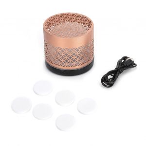 HJLIAN Diffuseur d'aromes 3 W LED Mini diffuseur d'huiles essentielles portable en metal avec cable USB pour interieur, maison, voiture, bureau, fond noir rond - Neuf