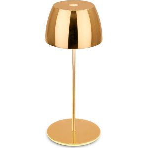 Mini Lampe De Table Led Sans Fil Ip44 Avec Touche,Variateur Continu,Batterie & Source Lumineuse Interchangeables,Lampe De Chevet,Salon,Lampe Led,8x20 Cm (Dxh),Or Brillant - Neuf