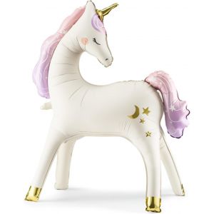 De Ballons Géants Licorne Debout 94 X 86 Cm,Ballons Blancs Élégants Autoportants En Aluminium 3D Arc-En-Ciel,Fournitures De Fête D'Anniversaire Pour Fille,Décorations De Fête Prénatale - Neuf