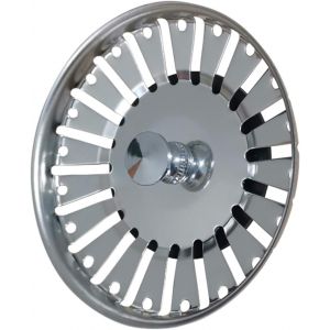 Jgd-Cr&eacute;pine D'&eacute;vier De Cuisine, Bouchon De Cr&eacute;pine D'&eacute;vier En Acier Inoxydable, Remplacement Des Bouchons De Vidange De Cr&eacute;pine De Panier &Agrave; Double Fonction (Diam&egrave;tre: 84 Mm) - Neuf
