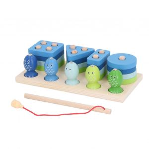 Jouet de p&ecirc;che en bois &agrave; formes g&eacute;om&eacute;triques, puzzle &eacute;ducatif pr&eacute;coce, jeu de p&ecirc;che pour enfants - Neuf