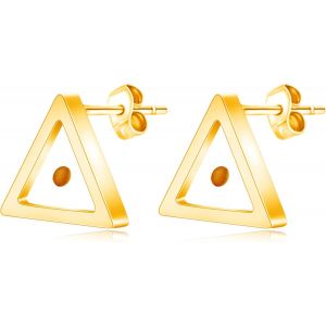 Kal-Ya4792 Boucles D'oreilles À Tige Rondes En Forme De Coeur Et De Graines De Moutarde En Acier Inoxydable Hypoallergénique Pour Femme - Neuf