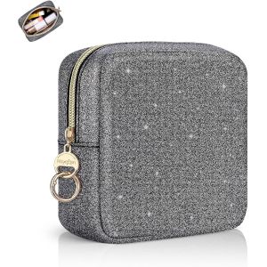 CAUC-Trousse Maquillage pour Femme Trousse de Toilette Fille en Cuir Paillet&eacute; Petit Pochette Rangement Maquillage Vernis a Ongle pour Trousse de Toilette de Voyage Accessoires Cadeau Anniverssaire,No - Neuf