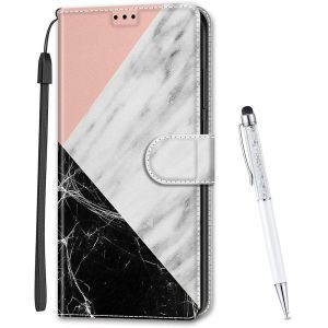 KAL-Coque Compatible Avec Huawei Y5 2019/ Honor 8S, Imprim&eacute; Color&eacute; Motif Portefeuille Housse En Cuir Synth&eacute;tique Avec Support Et Cartes Compartiments Pour Huawei Y5 2019/ Honor 8S (Marbre B) - Neuf