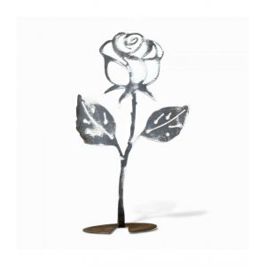Rose D&eacute;corative D'ext&eacute;rieur Rosal En Acier &iquest; Hauteur 35 Cm &iquest; Jardin D'acier Rld-Ros-35 - Neuf