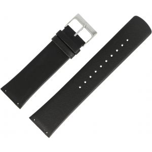 Bracelet De Montre 22 Mm En Cuir Noir Avec Fermoir Viss&eacute; Skw6104 - Neuf