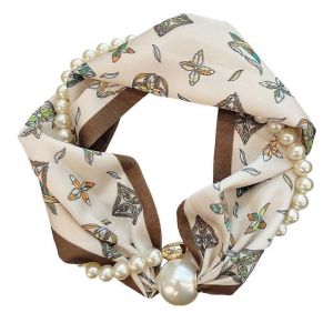 &Eacute;l&eacute;gant Collier De Cha&icirc;ne De Perles De Luxe Foulard En Soie Avec Fermoir Magn&eacute;tique Pour Dames - Neuf