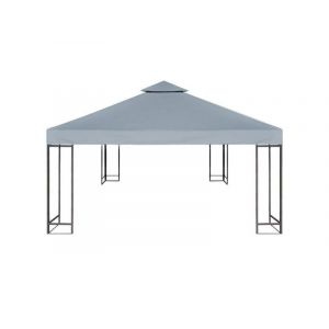 Housse De Remplacement Pour Tonnelle &Agrave; Deux Niveaux 3 X 3 M - Gris - Neuf