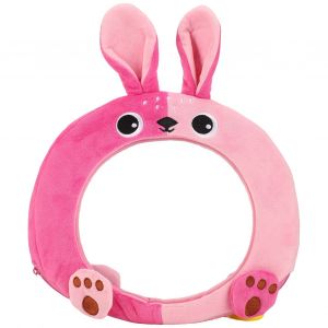 Retroviseur De Voiture Pour Bebe, Convexe, Incassable, Large Et Clair, Reglable, Motif Dessin Anime, Pour Voyage, Motif Lapin Rose - Neuf
