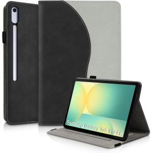 Kal-Coque Pour Galaxy Tab S10 Fe 10.9" 2025/S9 Fe 10.9" 2023 Étui En Cuir Pu À Rabat Avec Support Fonction Housse De Protection Ultra Fin Avec Porte-Pencil Pour Sm-X520/X526/X510/X516b Noir - Neuf