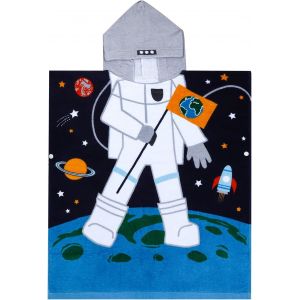 Serviettes De Bain À Capuche Enfants,Serviette De Plage Poncho Enfants,Serviette De Bain Poncho Enfants,Épais Cape De Bain Enfant Garcon,100% Coton,96 Cm X 60 Cm,Astronautes - Neuf