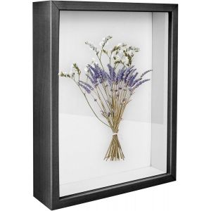 Cadre photo profond 27 x 22 cm - Objet en bois - &Agrave; remplir 3D - Bo&icirc;te profonde avec vitre en verre - Pour tenture murale ou bureau - Cadeau souvenir de famille (cadre int&eacute;rieur 24,5 x 19,5 cm) - Neuf