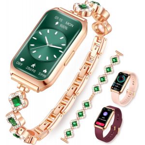 Montre Connect&eacute;e Femme, 1.47"" HD Montre Intelligente Autonomie Prolong&eacute;e &eacute;tanche Sportifs Traqueur d'Activit&eacute; Suivi du Sommeil SpO2 Oxym&eacute;trie pour Android iOS - Neuf