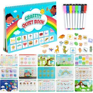 ChenQuanSarl-Montessori Quiet Book Busy Book Pour Enfants 3 4 5 Ans, 15 Th&egrave;mes Pr&eacute;scolaire Livre Sensoriel, Developpement Cognitif, Pour Les Enfants De 3 &Agrave; 5 Ans Motricit&eacute; Fine Jouet Educatif - Neuf