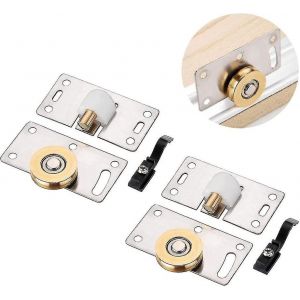 Jeu de roulettes pour portes coulissantes d'armoires et de meubles - Neuf