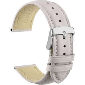 Bracelets De Montre En Cuir Vintage Avec Boucle En Argent Inoxydable, Bande De Remplacement 14mm - Ivoire - Neuf
