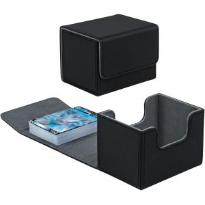 Mdy-Boîte De Rangement Pour Mtg, Trading Card Storage Box Contenir À 100+ Cartes, Magnetic Deck Box Pour Tcg Les Cartes Magic/Commander/Tcg/Cartes À Collectionner (Noir) - Neuf