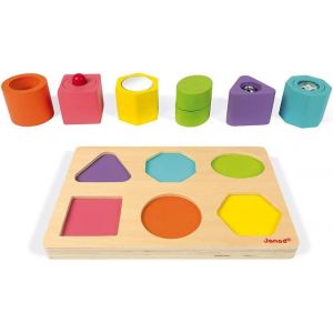 Kasfl-Puzzle 6 Cubes Sensoriels En Bois I Wood-Jouet D'eveil Educatif-Apprentissage Des Formes Et Couleurs-Peinture À L'eau-Certifié Fsc-Dès 1 An,J05332 - Neuf