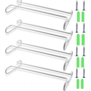 Paquet De 4 Supports &Agrave; Verres &Agrave; Vin,Support De Verres Sous &Eacute;tag&egrave;re D'armoire,Rangement Avec Support De Verres &Agrave; Pied,Support De Verre &Agrave; Vin Pour Armoire De Cuisine,Bar,Blanche - Neuf